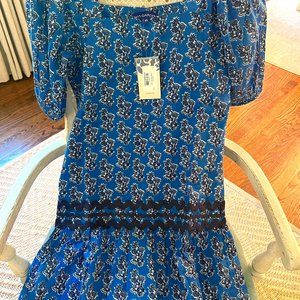 NWT Ros Garden Helsinki Dress in Blue Delfina - XS